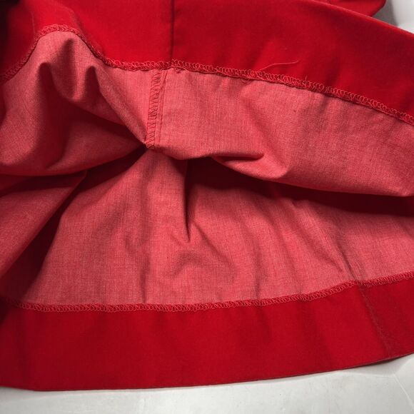 Vintage Jolene Jo Lene Red Velvet Collared Christmas Dress Size 18 Months - Picture 6 of 11